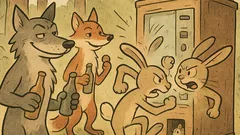 Vtip: Zvířátka v lese postaví automat na pití