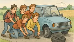 Vtip: Čtyři studenti jedou před maturitou na chatu