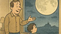 Vtip: Tatínku, co je dál—Brno, nebo Měsíc?