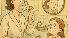 Vtip: Dcerka sleduje maminku s pleťovou maskou