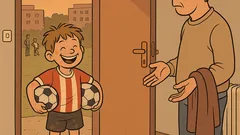 Vtip: Přijde Pepíček z fotbalu a hlásí...