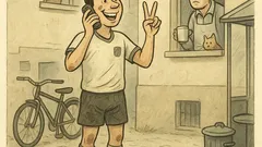 Vtip: Volá fotbalista otci — dva góly