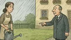 Vtip: Jean, běž zalít trávník