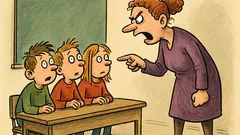 Vtip: Paní učitelka hrozí žákům