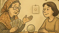 Vtip: Žena si nechává věštit u kartářky…