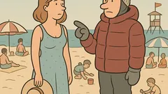 Vtip: Manželka se ptá, co na pláž