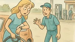 Vtip: Blondýnka tankuje… u vysavače?