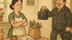 Vtip: Paní Nováková: O peníze se nehádáme…