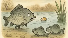 Vtip: O Vánocích spadne na hladinu houska