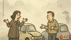 Vtip: Paní v mlze sleduje zadní světla