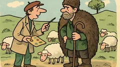 Vtip: Malíř se ptá pastýře...