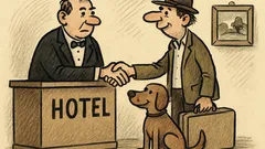 Vtip: Host chce do hotelu se psem