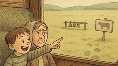 Vtip: Pepíček ve vlaku učí babičku množiny