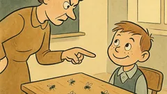 Vtip: Nováku, na lavici je sedm much…