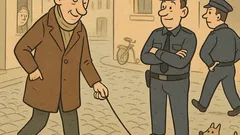 Vtip: Blázen venčí cihlu na vodítku