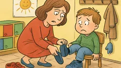Vtip: Paní učitelka pomáhá chlapečkovi s botičkami