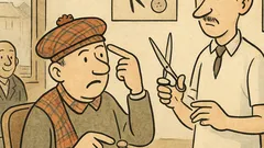 Vtip: Skot přijde k holiči—kolik stojí střih?