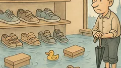 Vtip: Prodejnu obuvi postihly záplavy…