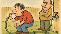 Vtip: Dva žízniví blázni a hadice