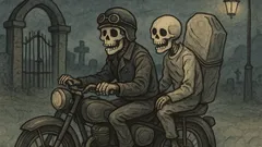 Vtip: Dva kostlivci na motorce po půlnoci