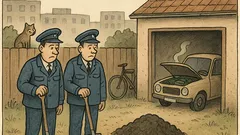 Vtip: Proč policajti kopou jámu za garáží?