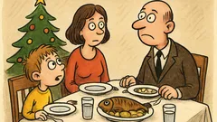 Vtip: Při štědrovečerní večeři se synek ptá...