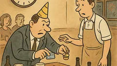 Vtip: Souček spěchá zaplatit před půlnocí