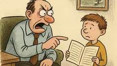 Vtip: Chlapec doma ukazuje žákovskou knížku